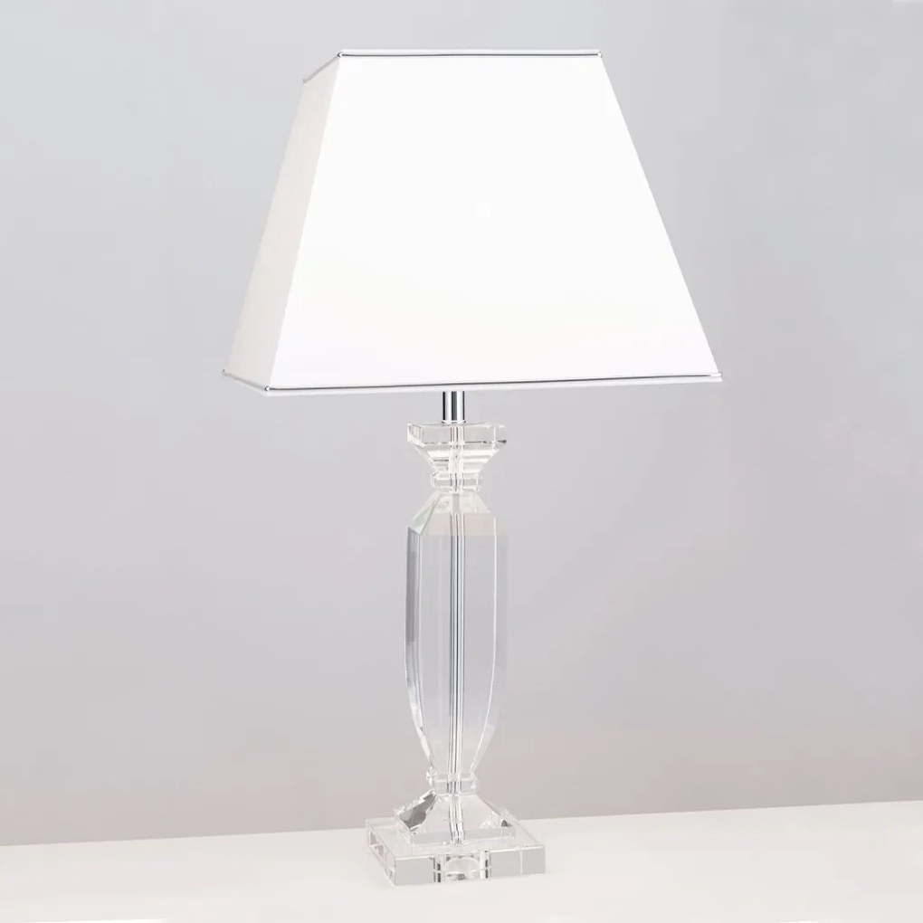 Veioza design decorativ cu cristal K9 POKAL alb/crom
