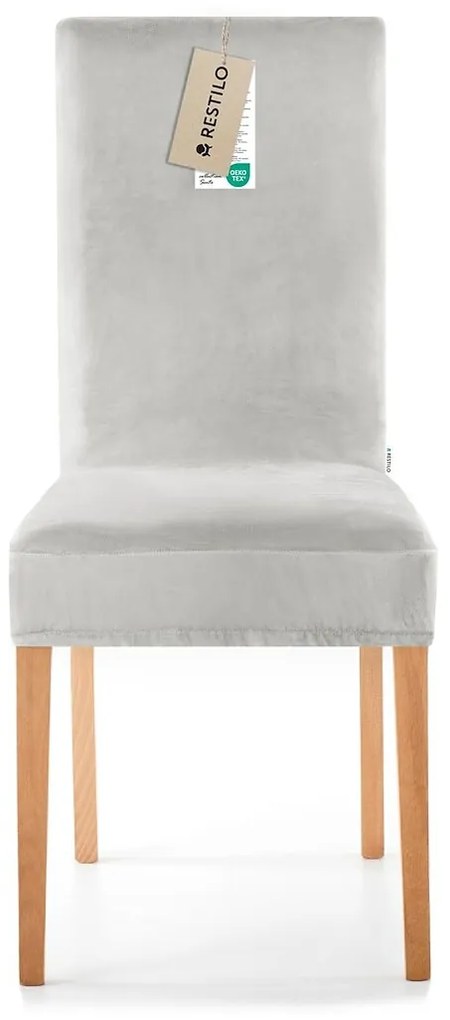 Restilo Husă pentru scaun Sento argintiu, 48 x 48x 58 + 10 cm, set de 4 bucăți