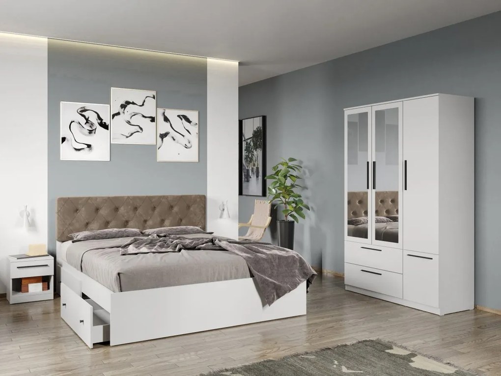 Set mobila dormitor 4 piese Alb Levi C04