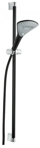 Set de dus, Kludi Fizz, cu para 3 tipuri de jet, furtun si bara 90cm, negru mat, 6774087-00