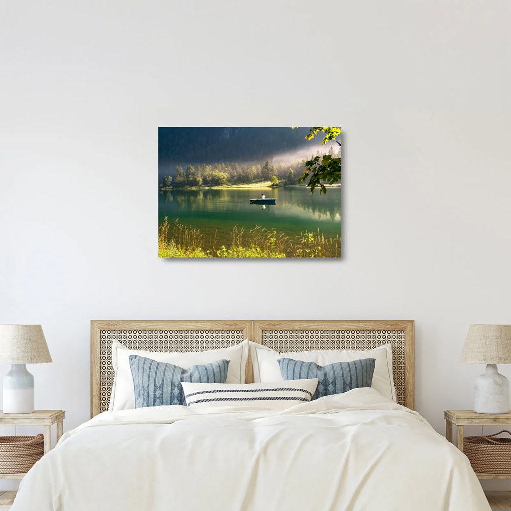 Tablou pe sticlă cu lac (70x50 cm)