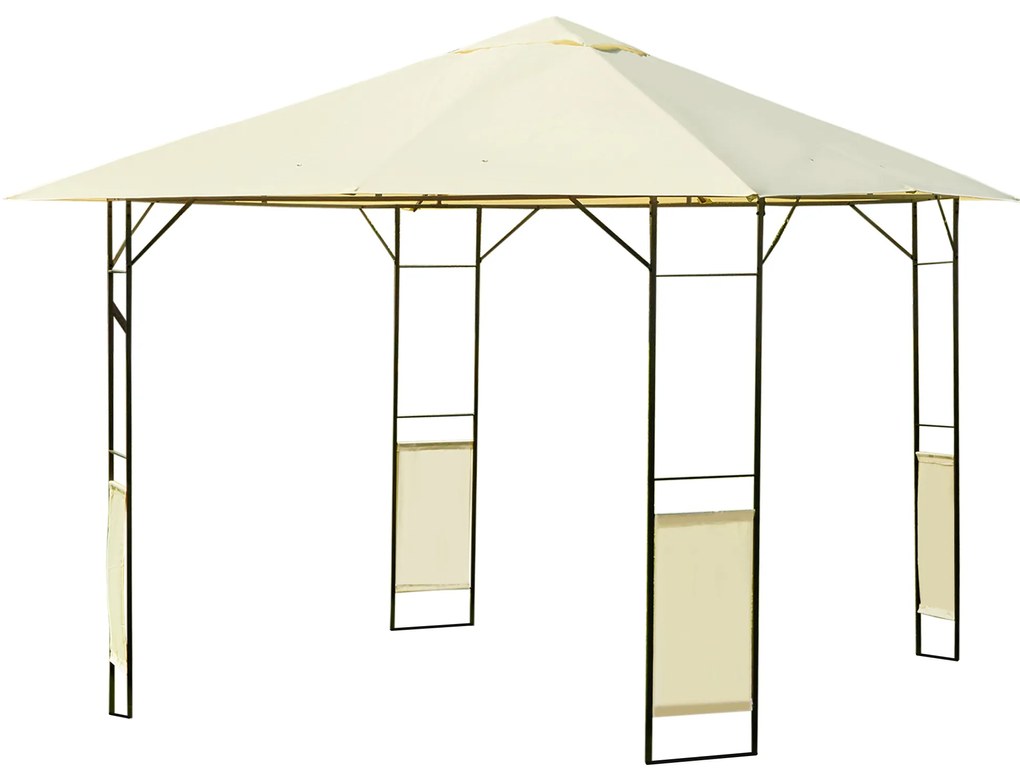 Pavilion Gazebo pentru Grădină Outsunny Alb din Metal 3x3m | Aosom Romania