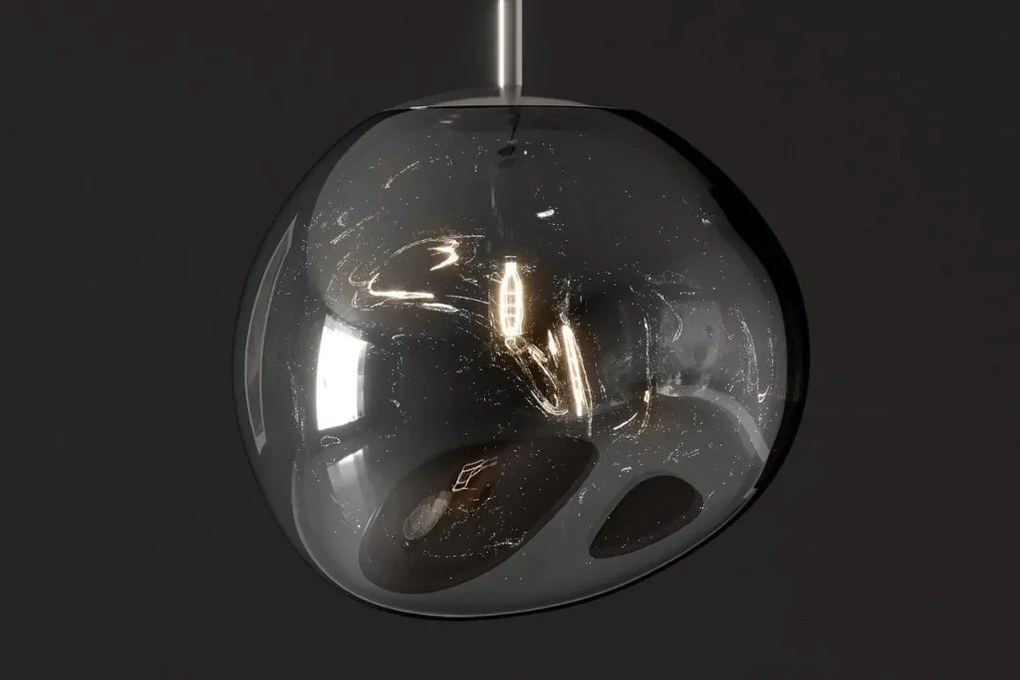 Lustra, Pendul modern cu glob sticla fumurie LIQUID DIAMOND 20cm