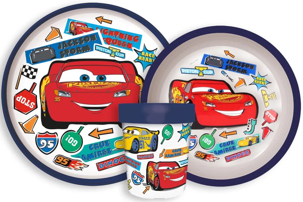 Disney Mașini Stickers set de tacâmuri antiderapant, set din plastic micro