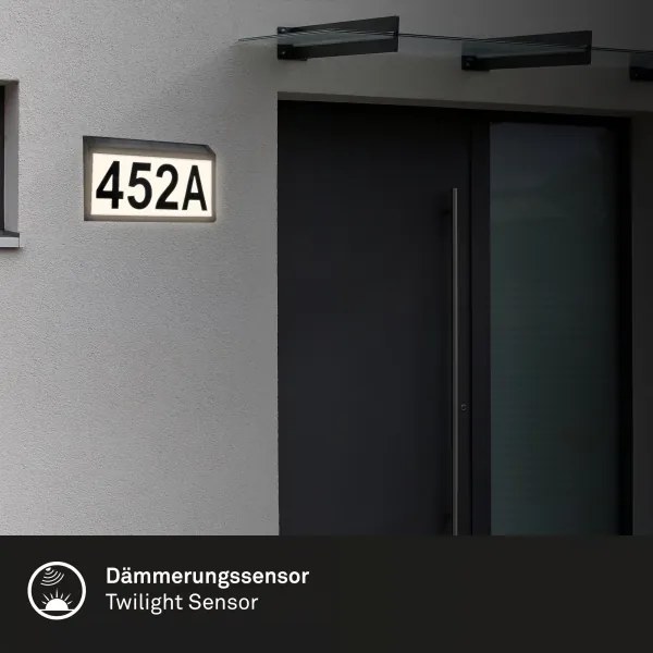 Briloner 3797015 - Placă iluminată solar pentru număr de casă, LED/0,5W/1,2 IP44