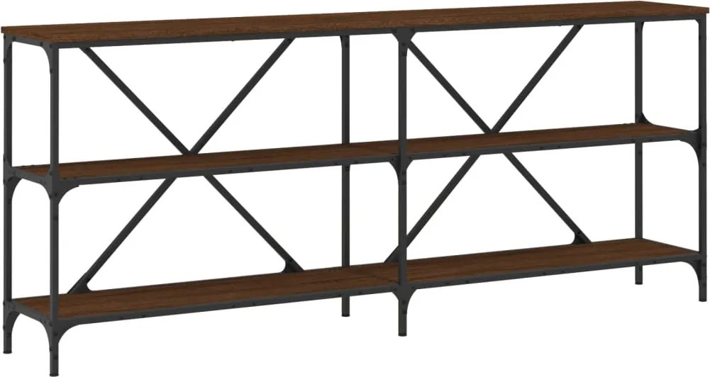 vidaXL Masă consolă stejar maro 180x30x75 cm lemn prelucrat și fier