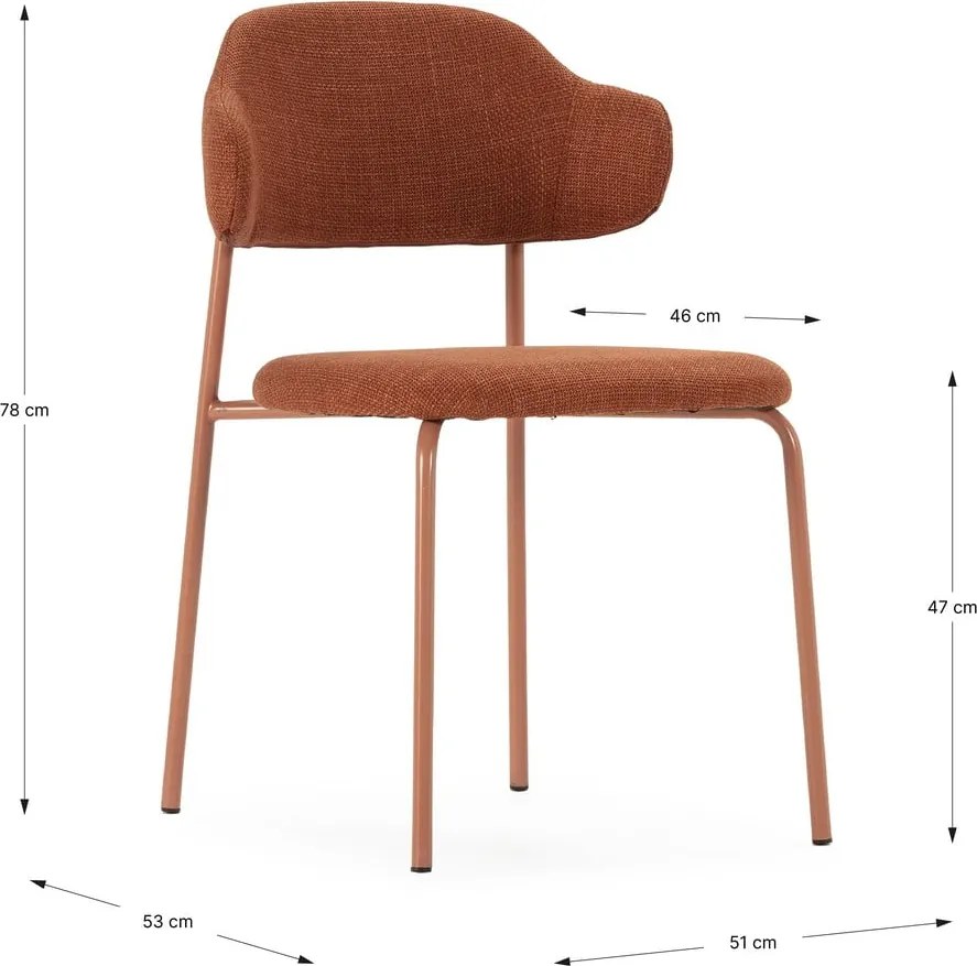 Scaune de dining teracotă 4 buc. Adriel – Marckeric