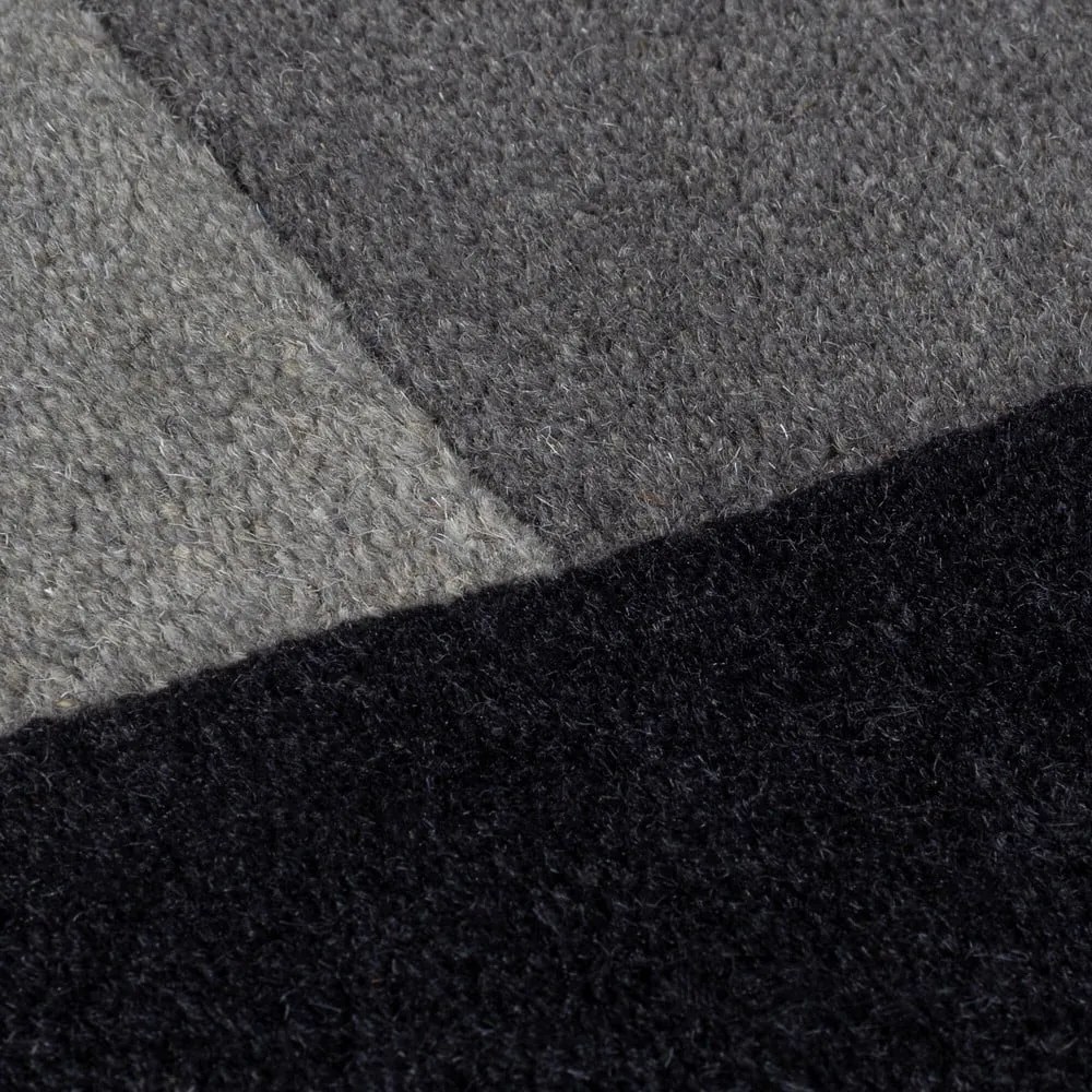 Covor negru/gri țesut manual din lână 150x240 cm Collage Monochrome – Flair Rugs