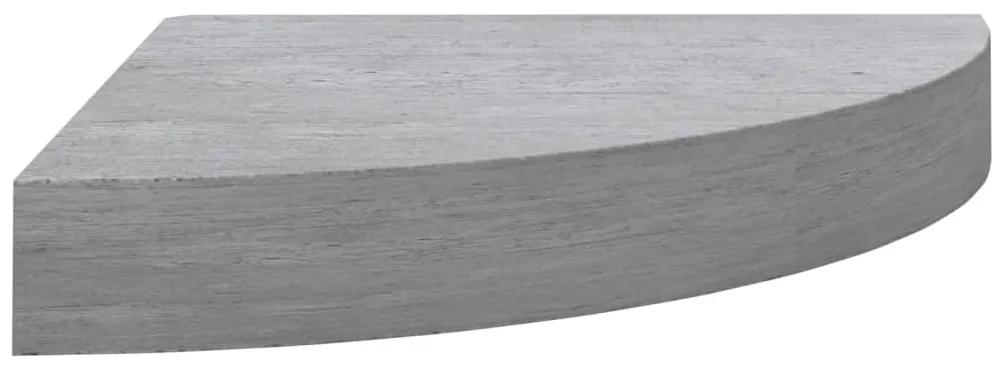 326642 vidaXL Raft de colț de perete, gri beton, 35x35x3,8 cm, MDF