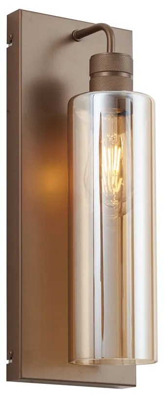 Lampă de perete Hotel Chic bronz închis cu sticlă ambră - Stavelot