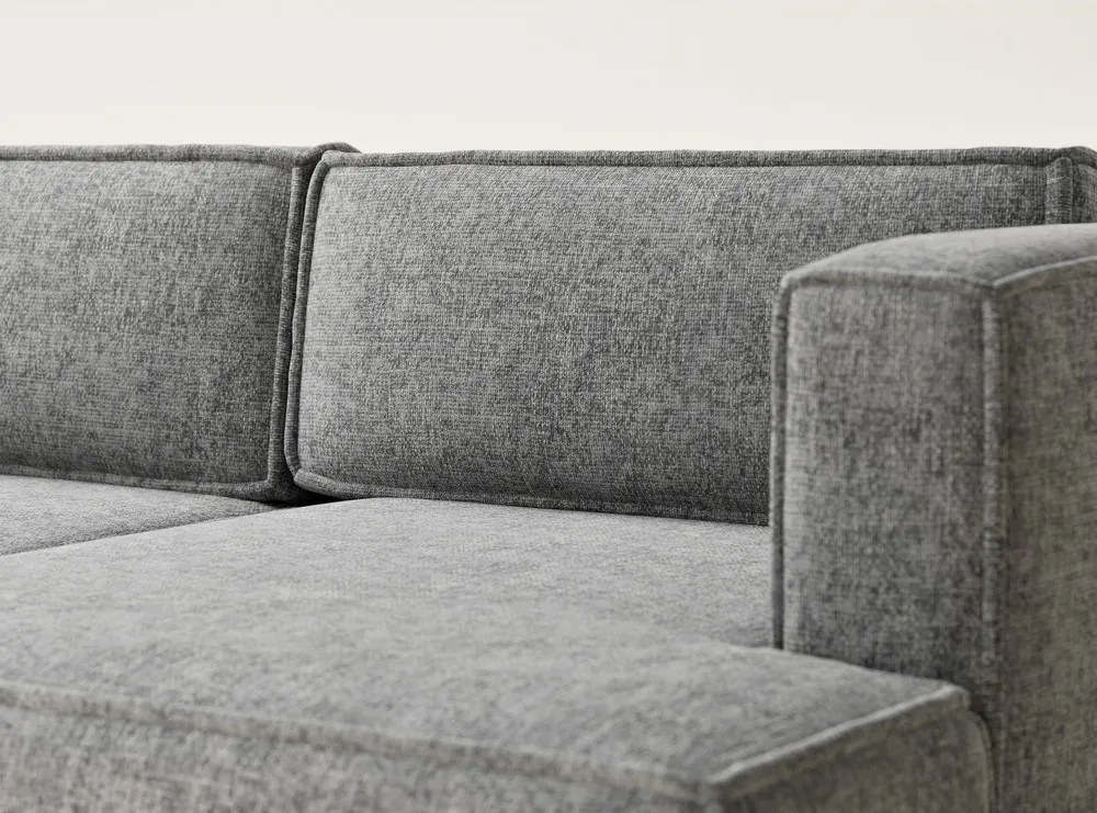 Colțar gri extensibil/cu spațiu de depozitare cu tapițerie din chenille (cu colț pe partea dreaptă/cu șezlong) Velto – Maison de Rêve