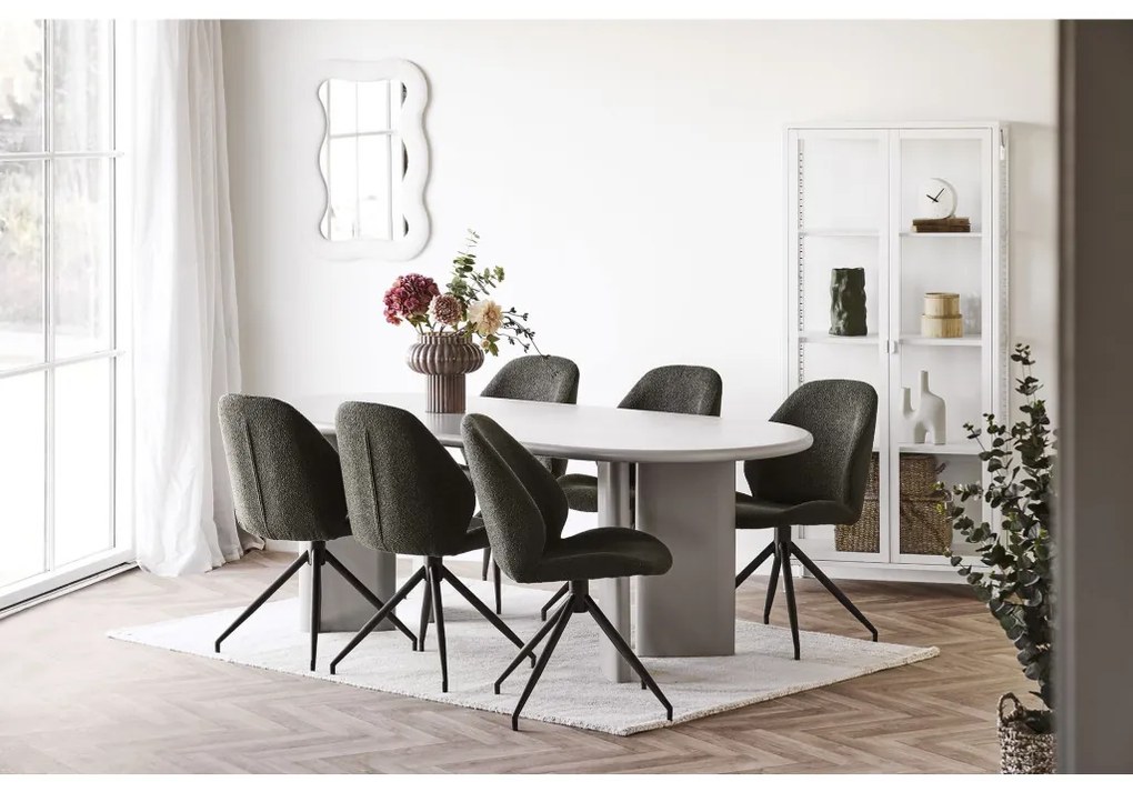 Oglindă Bosaro, pluș, alb, 80x54 cm