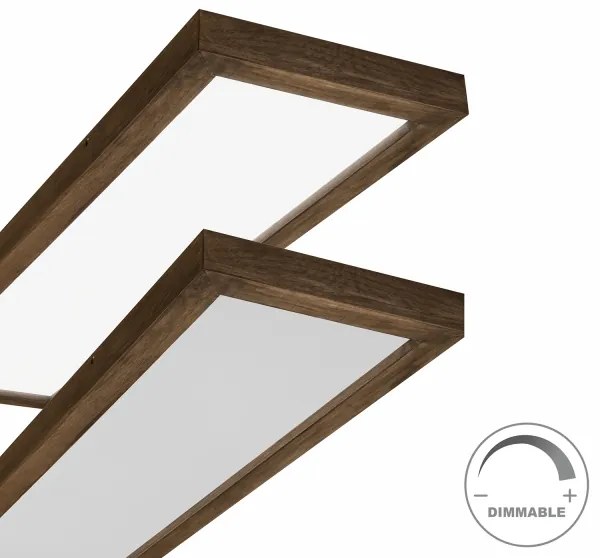 Plafonieră LED dimabilă Brilagi WOODY FRAME LED/50W/230V stejar 120x30 cm IP44 + telecomandă