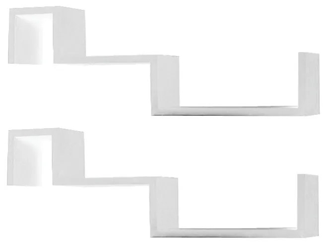 Set 2 rafturi 77x10x27.5 cm MDF Alb