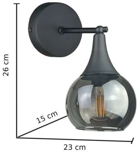 Aplică STAR 1xE27/60W/230V negru/negru fumuriu