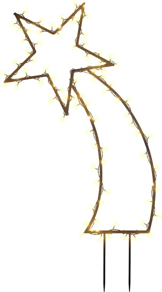vidaXL Decorațiune meteorit cu lumini de Crăciun/țăruși 80 LED 62 cm