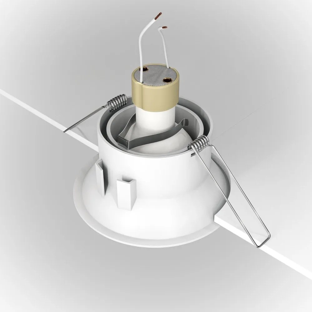 Spot incastrabil design tehnic Dot alb 9,3cm