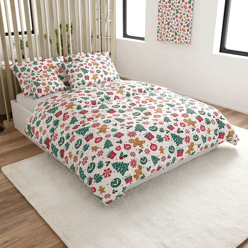 Lenjerie de pat din bumbac MERRY MOOD albă Dimensiune lenjerie de pat: 70 x 90 cm | 140 x 200 cm