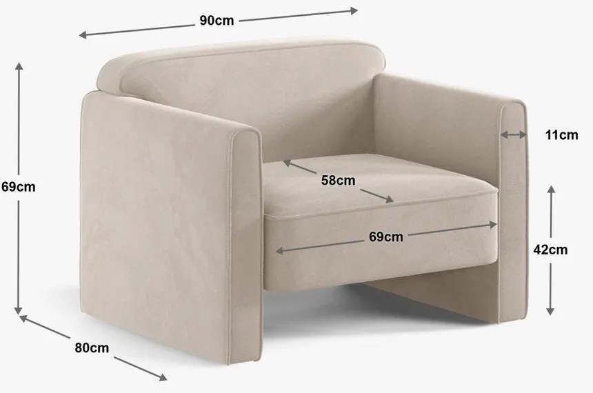 Fotoliu verde cu tapițerie din catifea Abby – Micadoni