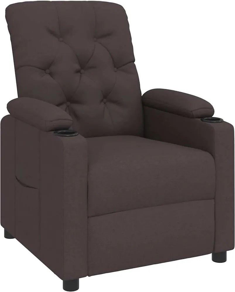 vidaXL Fotoliu rabatabil, maro închis, material textil