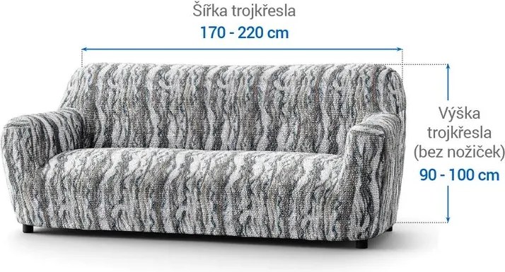 Gaico Huse bielastice OCEANO NOU gri-albăstrui fotoliu triplu (l. 170 - 220 cm)