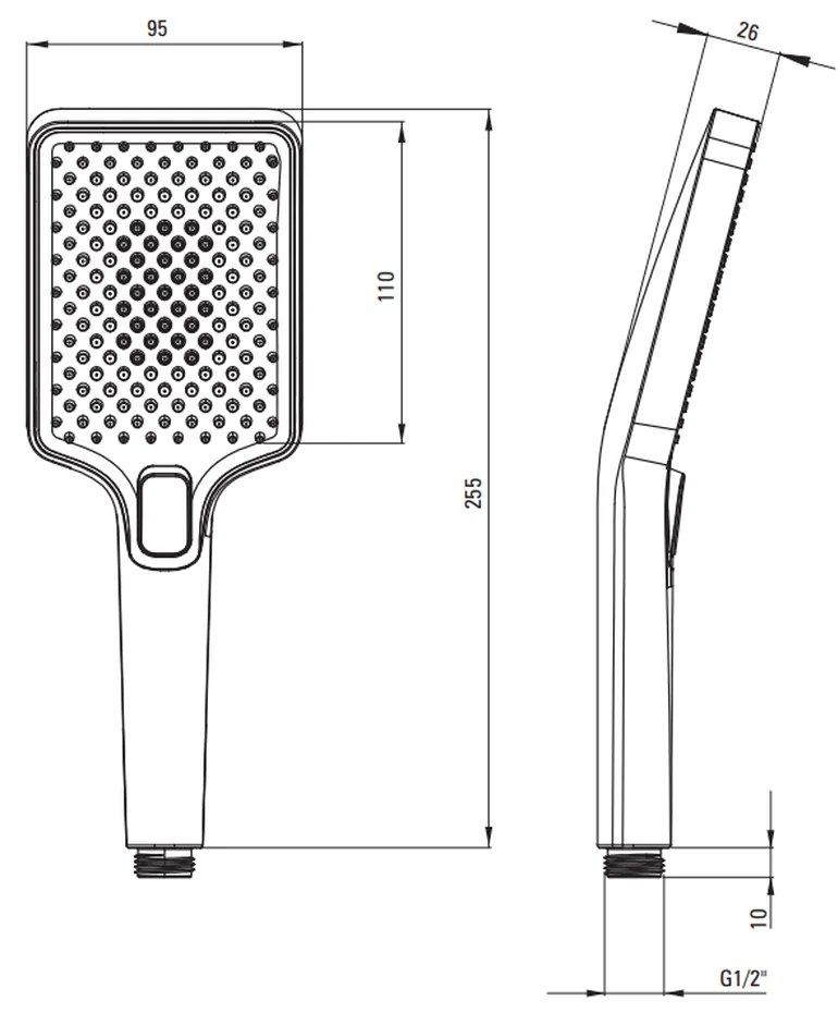 Para dus patrata culoare negru, 4 functii, Deante Anemon