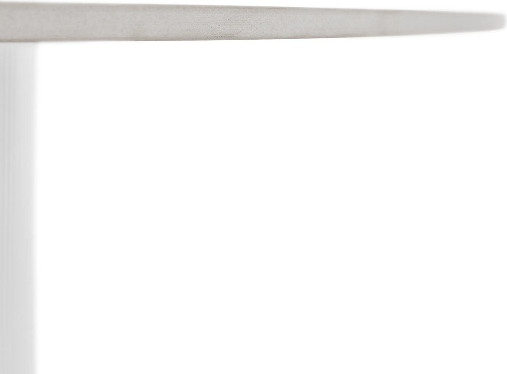 Masă de sufragerie, marmură albă/MDF, diametru 120 cm, MAHIR TIP 1