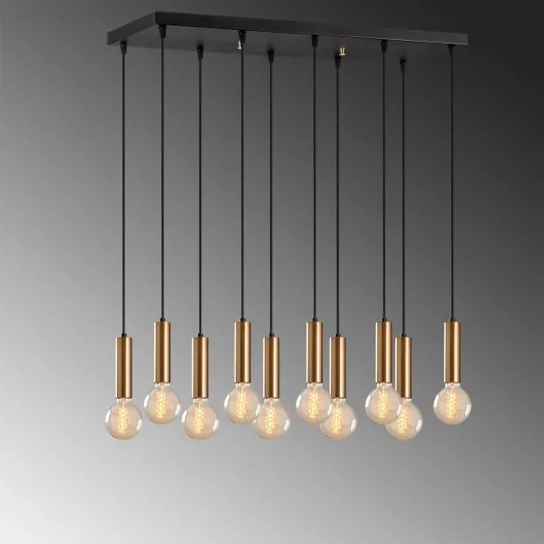 Candelabru TEMPO pe cablu, 10 x E27, 40 W, 230 V, auriu