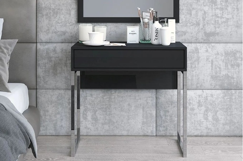 Masă de toaletă Evenna (Negru lucios). 1025847