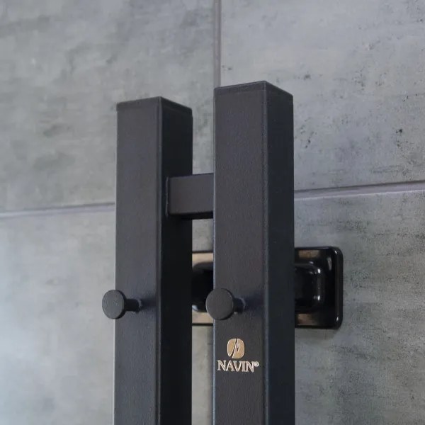 Uscător electric pentru prosoape cu termostat SILOUETTE 200W/230V 150,6cm IP44 negru pe partea dreaptă