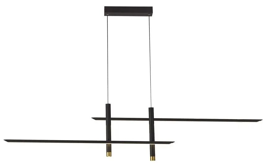 Lustra liniara cu doua spoturi LED ESPARTA negru/ auriu