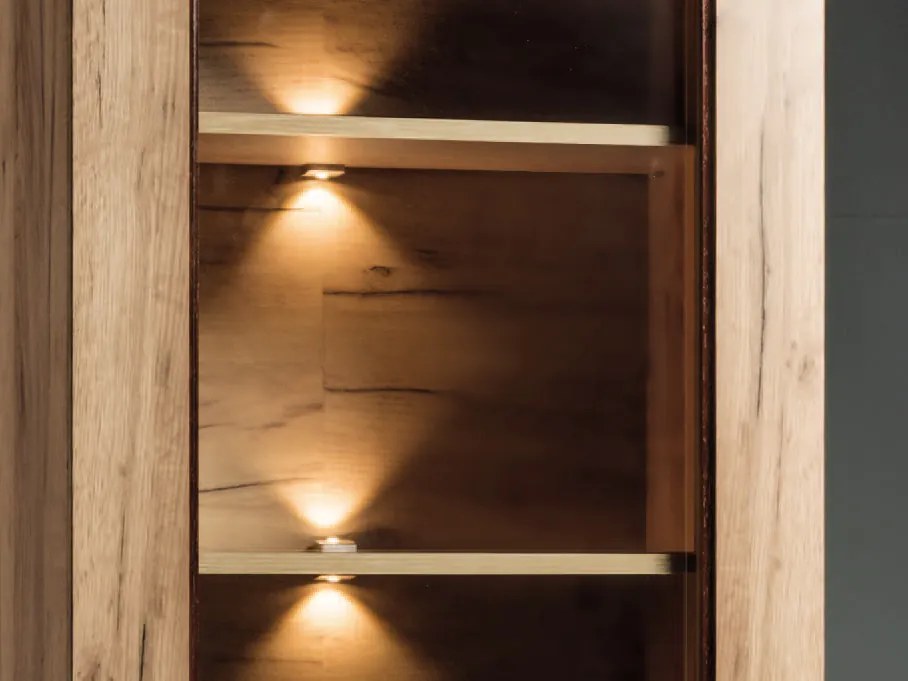 Vitrină Atena 11 (cu iluminat LED) (craft auriu). 1055347