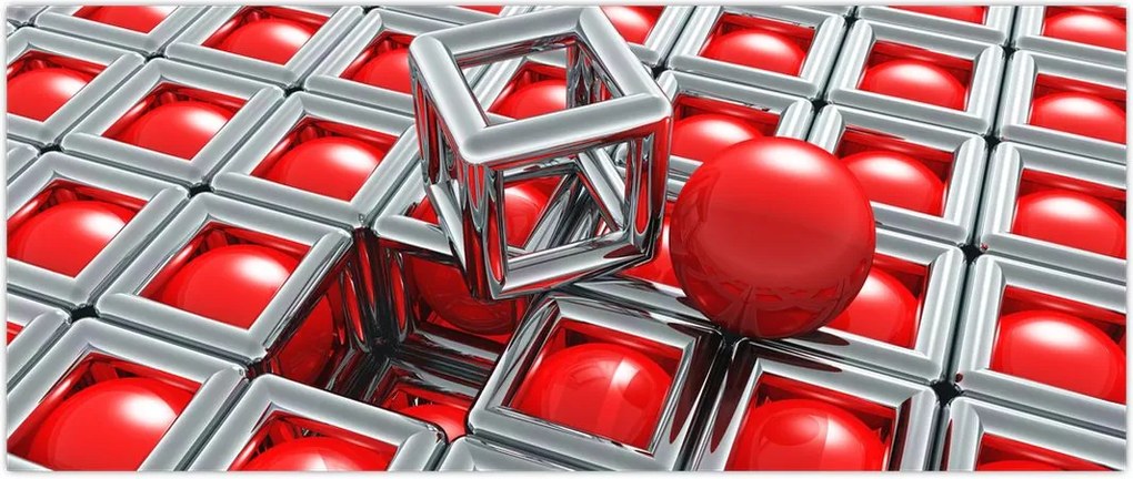 Tablou - Abstract metalic 3D (120x50 cm)