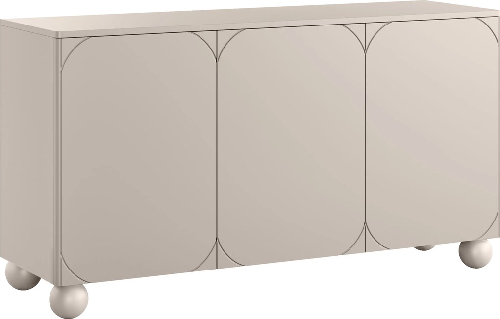 Comodă Sonatia II 150 cm cu 3 uși - cașmir / picioare sferice