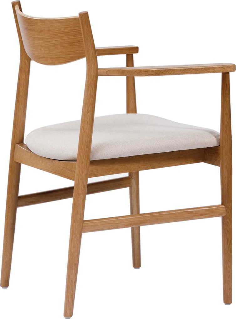 MAZZONI EXPORT LOUIS Bej Deschis/cadru Stejar Natural - SCAUN DIN LEMN TAPIȚAT PENTRU LIVING SUFRAGERIE BUCĂTĂRIE MODERN CLASSIC