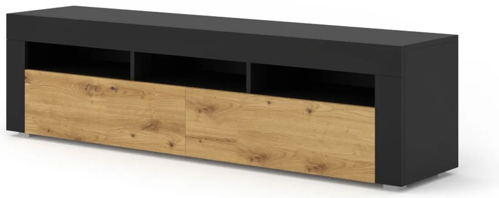 Masă TV Moderno (Stejar artisan + Negru). 1124836