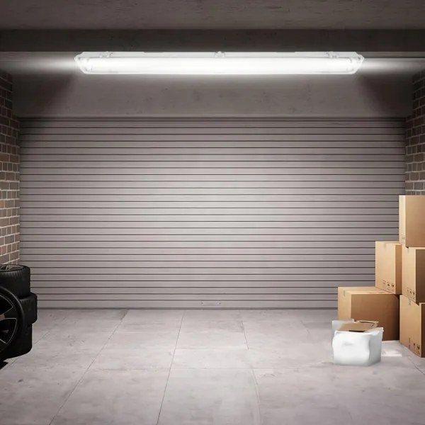 Corp de iluminat tehnic LED T8, 2 x soclu G13, 20 W, 230 V, 6500 K, 120 cm, IP65, alb