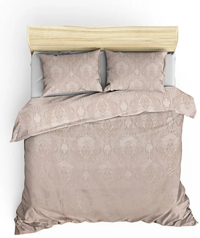 Set cuvertură și fețe de pernă bej din damasc 240x260 cm Beste – Mijolnir