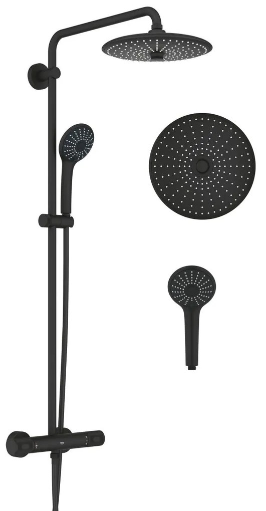 Grohe Vitalio Joy set de dus perete cu termostat da negru 26403KF2