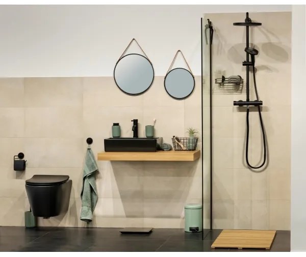 WENKO 24424100 - Oglindă BORRONE 40 x 40 cm, negru/argintiu