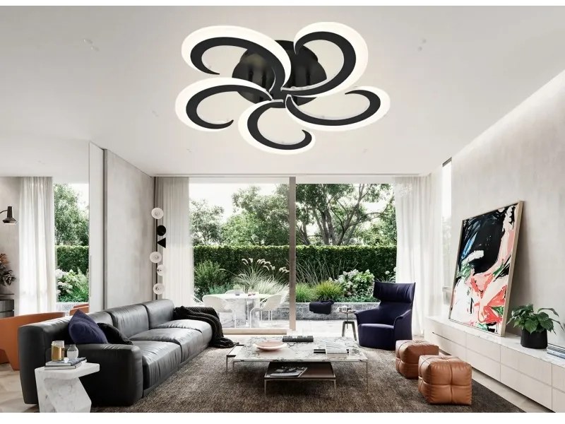 Lustra Led Cu Telecomanda, Elit's, wifi 2.4G, 70 w negru
