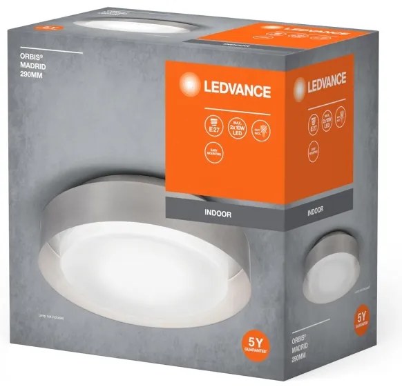 Plafonieră ORBIS MADRID 2xE27/10W/230V crom mat Ledvance