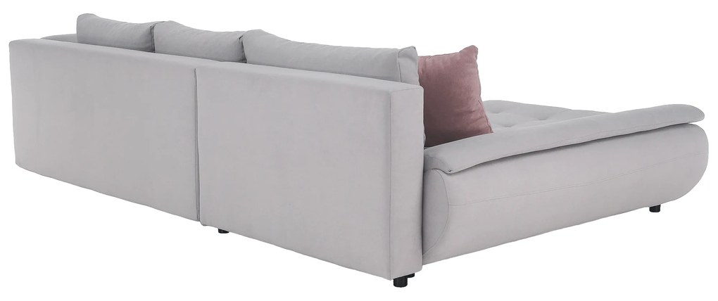 Set canapea, gri deschis / roz pudră, material textil, stânga, BRATO