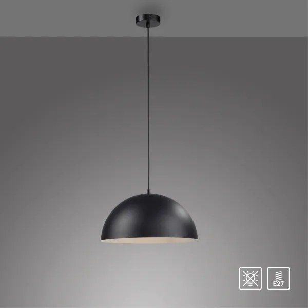 Schöner Wohnen 11728-18 - Lampă suspendată ALI pe cablu, 1xE27/25W/230V, Ø 38 cm, negru