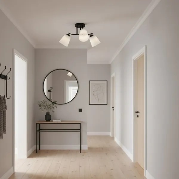 Plafonieră PAFOS, 3xE27, 15W, 230V, negru