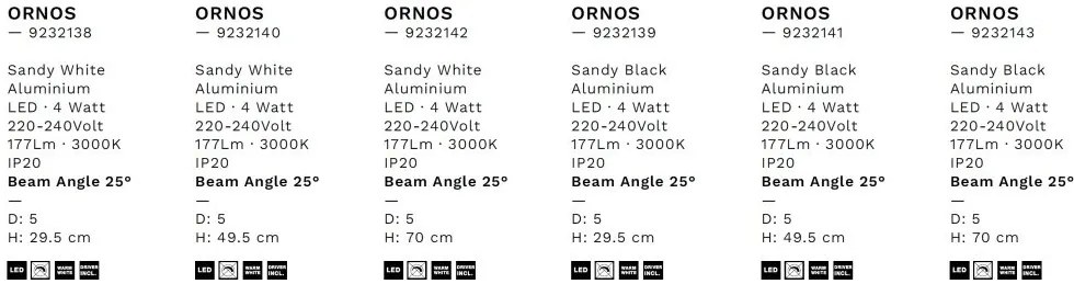 Plafoniera/Spot LED reglabil stil minimalist ORNOS alb H-29,5cm