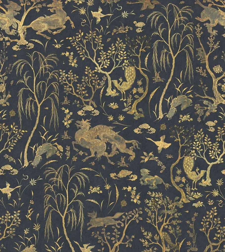 Fototapet, Dragon Garden, Gold, Rebel Walls
