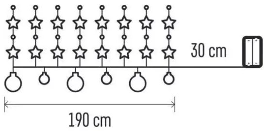 Instalație LED de Crăciun 20xLED/2xAA 2,2 m alb cald