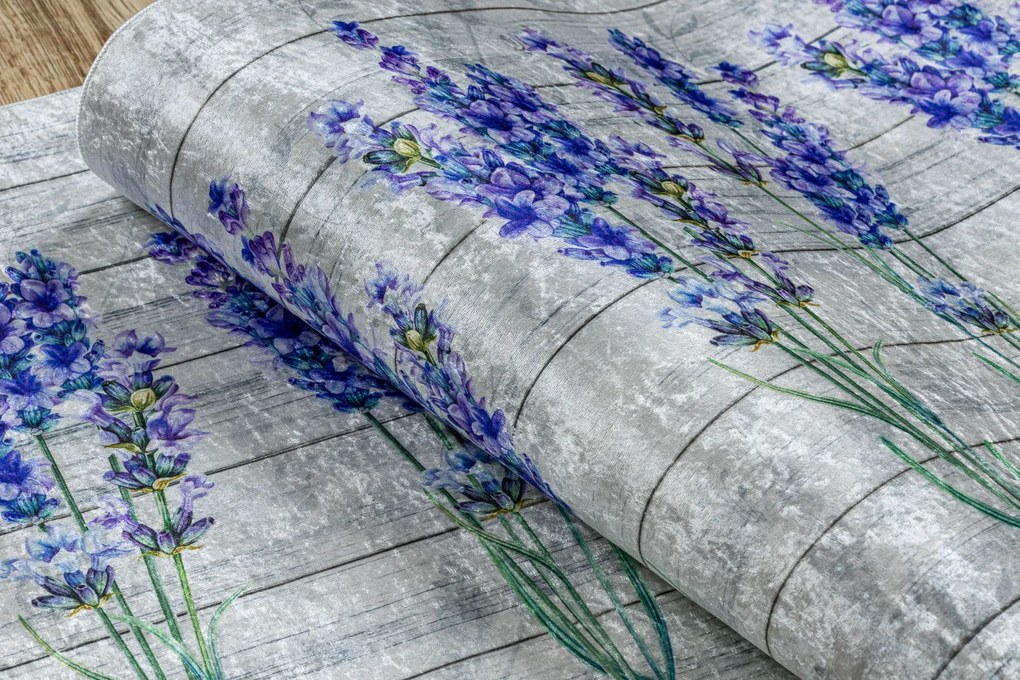 ANDRE 2716 covor lavabil Lavandă anti-alunecare - gri / violet