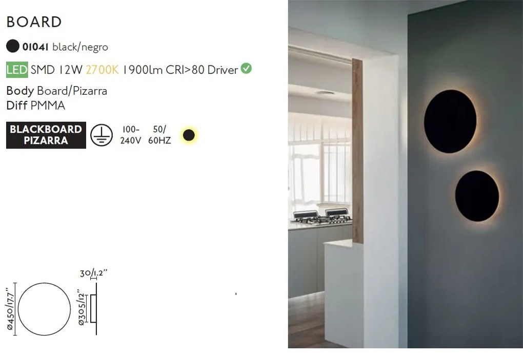 Aplica LED decorativa cu lumina ambientala design modern 45cm BOARD